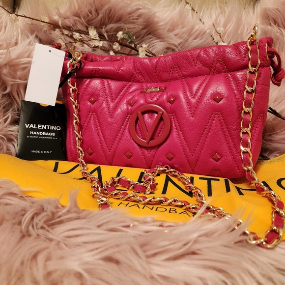 NWT Valentino Cross Body Quilted Bag (Lipstick Red) - Picture 2 of 7